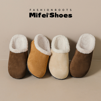 【免费试穿】厚底毛毛勃肯半拖女