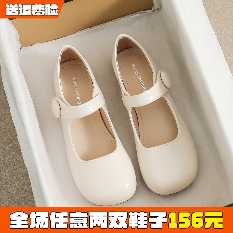 玛丽珍单鞋配裙子浅口豆豆鞋