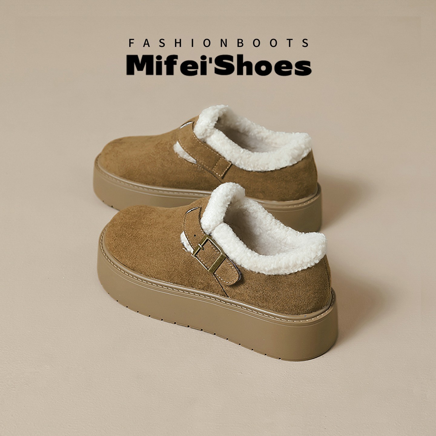 【免费试穿】真皮加绒勃肯鞋