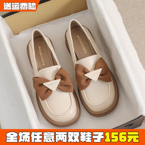 蝴蝶结英伦风小皮鞋单鞋