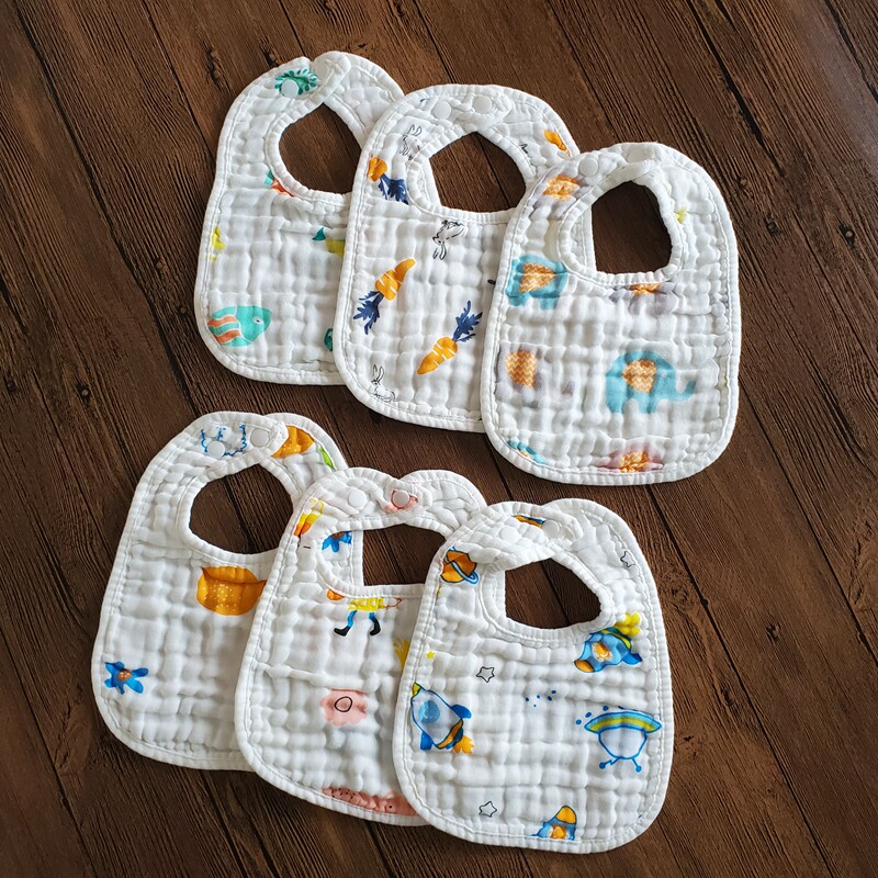 2件包邮婴幼儿宝宝口水巾纯棉柔软纱布吸水吐奶防溢U型小围嘴围兜