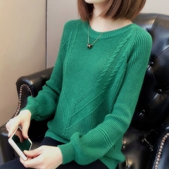 2018 phần mỏng rỗng áo trùm đầu của phụ nữ dưới bat tay áo V-Cổ áo len lỏng kích thước lớn áo len bộ áo len nữ form rộng