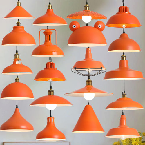 复古工业风橘色创意个性火锅店烧