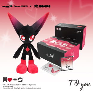 X2HOMME 联名江南先生MOOS黑红毛绒玩偶陪伴娃娃情人节限定公仔