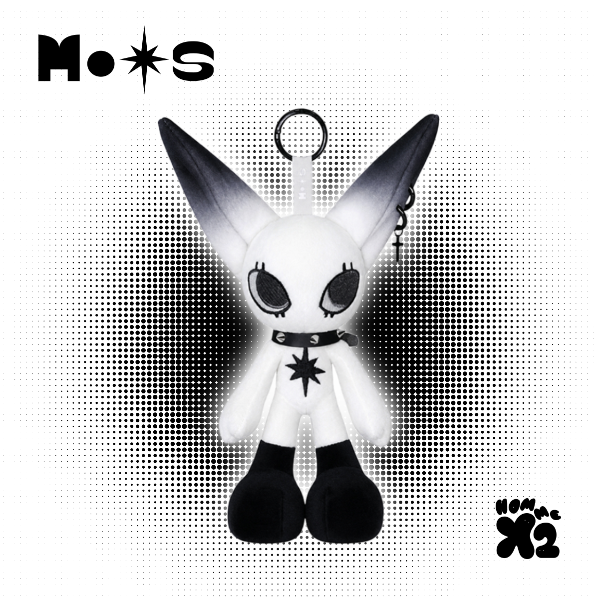 X2HOMME 原创moos毛绒玩偶新款黑白公仔包包挂件装饰情侣节日礼物