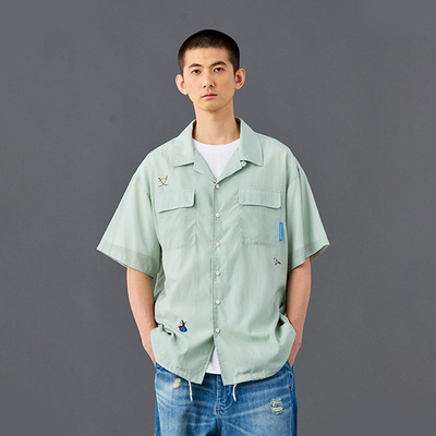 【官方直营】Liberaiders COTTON RAYON 刺绣混纺短袖衬衫26SS