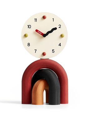 现代简约样板间儿童房书桌台钟摆件售楼处男孩房床头柜座钟装饰品