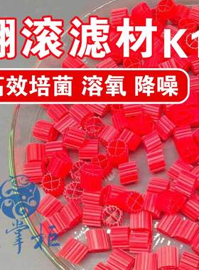 流化床填料红色K1翻滚滤材污水处理挂膜培菌鱼缸鱼塘水族养殖填料