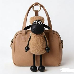 真羊毛小羊肖恩挂件汽车挂饰真皮草包包挂件汽车钥匙扣书包挂饰