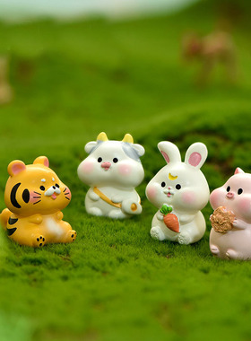 微景观装饰品  新款12生肖 蛋糕 汽车 沙盘 花盆 树脂 造景 摆件