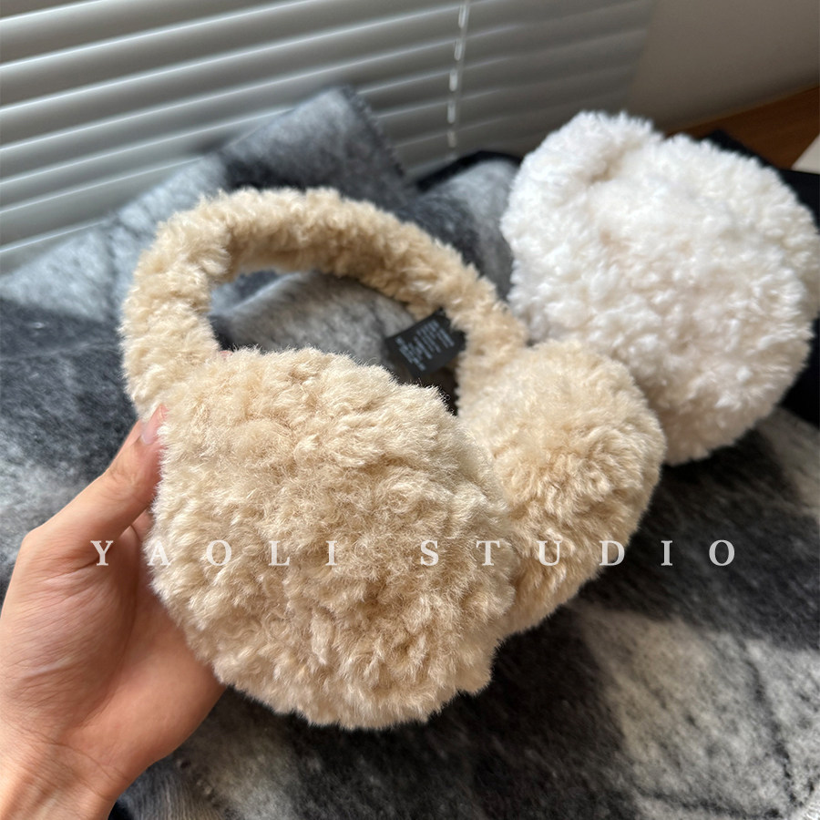 YAOLI羊羔毛绒绒～韩系加厚护耳保暖耳罩女秋冬东北防寒耳套耳包