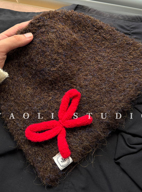 YAOL蝴蝶结装饰～韩系可爱氛围感针织毛线套头帽子女秋冬保暖冷帽