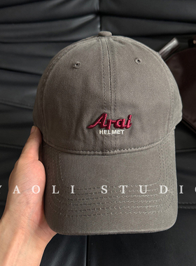 YAOLI美式复古Arai刺绣棒球帽子女户外遮阳大头围显脸小鸭舌帽男