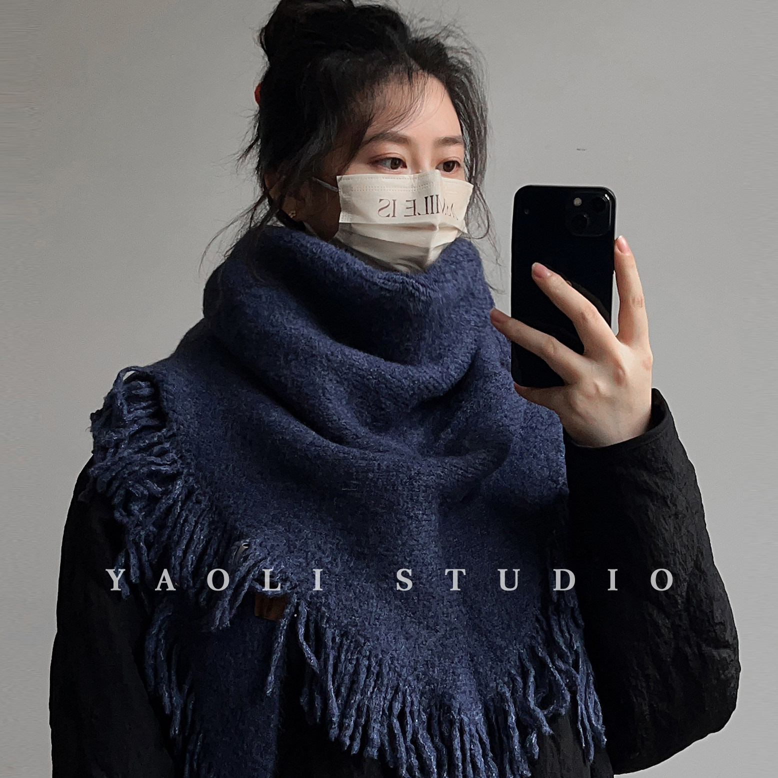 YAOLI深海蓝～含羊毛流苏三角巾形围巾女秋冬保暖防寒披肩围脖韩,服饰配件/皮带/帽子/围巾,围巾/丝巾/披肩,淘宝优惠券,粉丝福利购,淘宝优惠卷