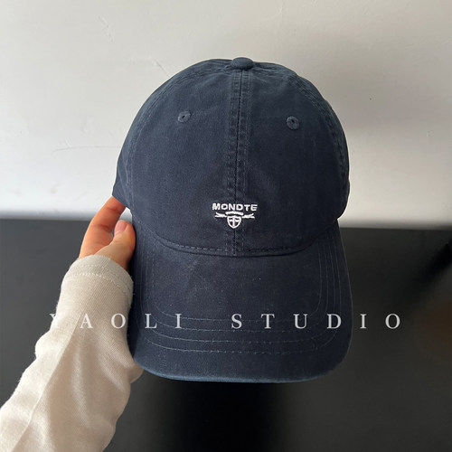 YAOLI加大帽围~美式复古MON刺绣棒球帽子女户外遮阳水洗鸭舌帽男