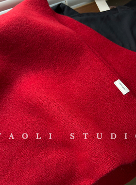 YAOLI樱桃红～澳洲100%羊毛大版软糯针织围巾女秋冬保暖护颈围脖