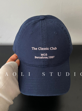 YAOLI美式复古MO3刺绣棒球帽子女韩系户外遮阳显脸小软顶鸭舌帽男