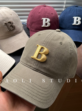 YAOLI高品质B刺绣显脸小棒球帽子女情侣大头围户外遮阳防晒鸭舌帽