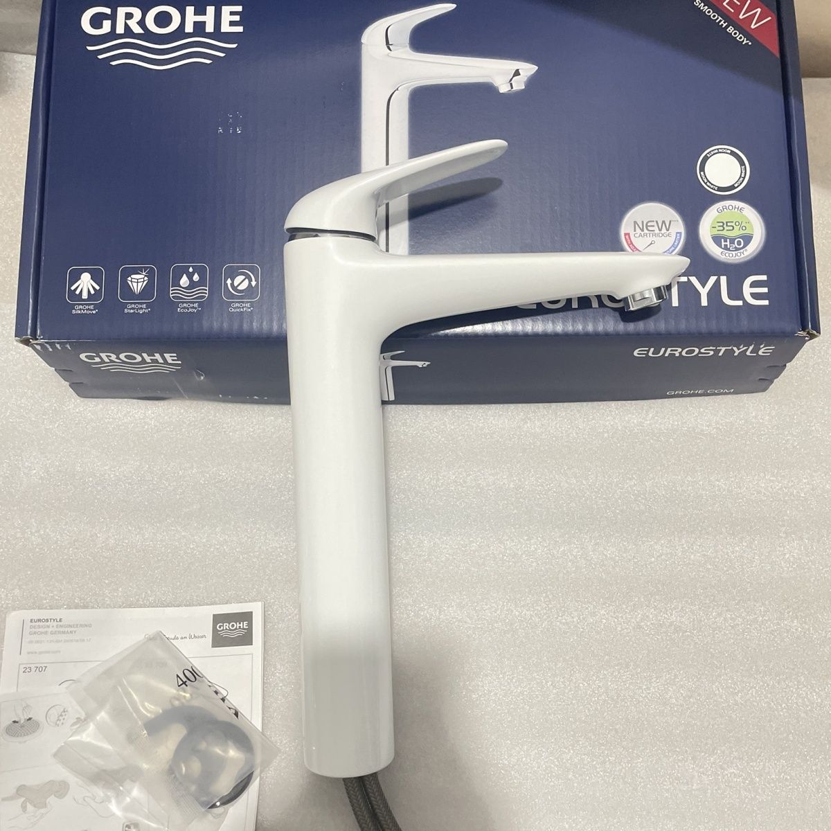 Grohe德国高仪高脚龙头白色面盆龙头/台盆龙头/