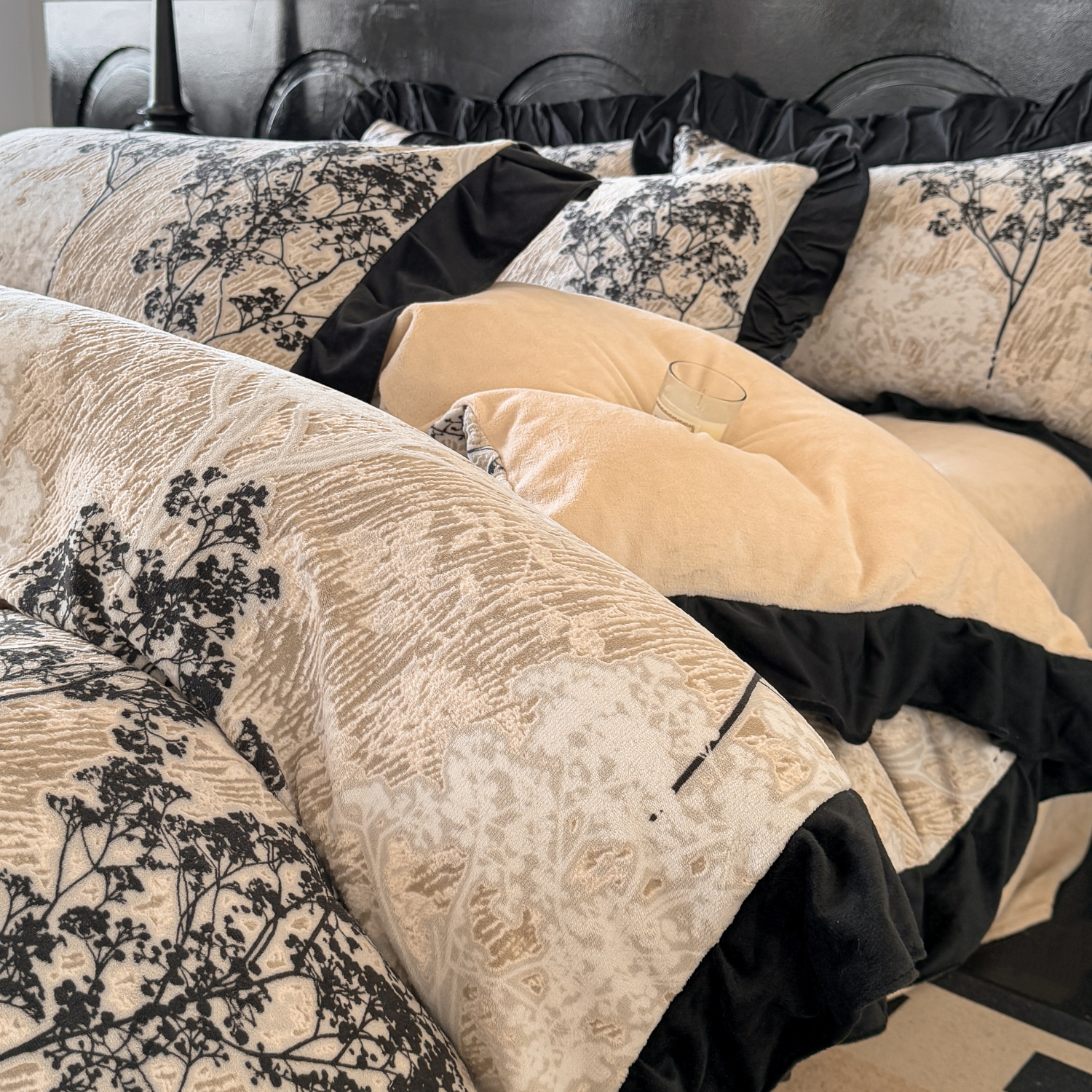 法式复古A类保暖牛奶绒四件套加厚珊瑚绒被套冬季防静电床上用品4