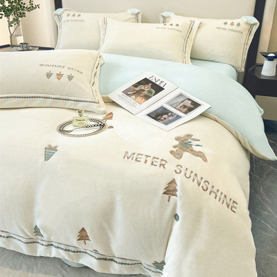 官方推荐A类婴儿牛奶绒四件套