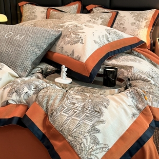 母婴级A类200支加厚磨毛四件套100%纯棉床单被套床笠秋冬床上用品