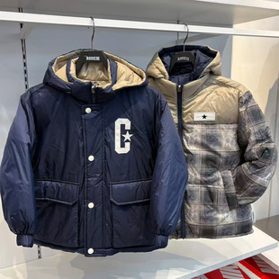 CONVERSE匡威25年冬儿童高端款连帽双面穿羽绒服外套CV2542416