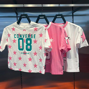 CONVERSE匡威球衣风印花宽松短袖26年夏女童韩系圆领T恤CV2622343