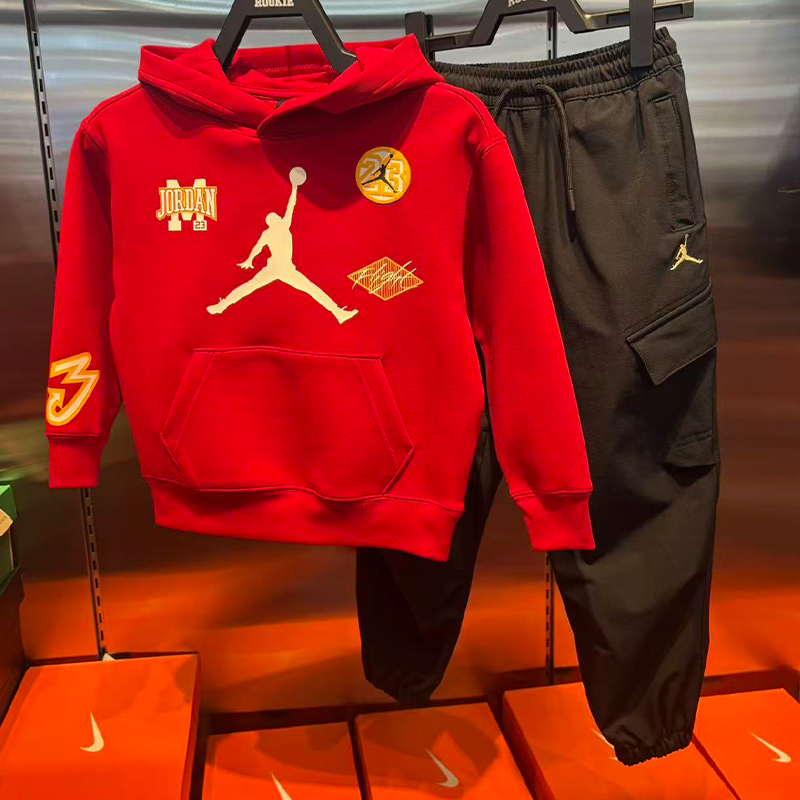 乔丹春季男女童太空棉连帽卫衣