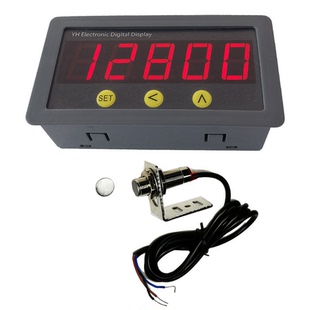 高精度霍尔传感器转速表数显测速仪表电机马达测速仪带直流转速表