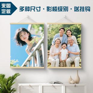 定制婚纱宝宝全家福高清打印油画布相片动漫儿童海报相框卷轴挂画