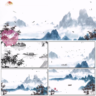 阳关三叠 古琴古筝演奏 中式汉服旗袍秀 舞美led背景视频素材