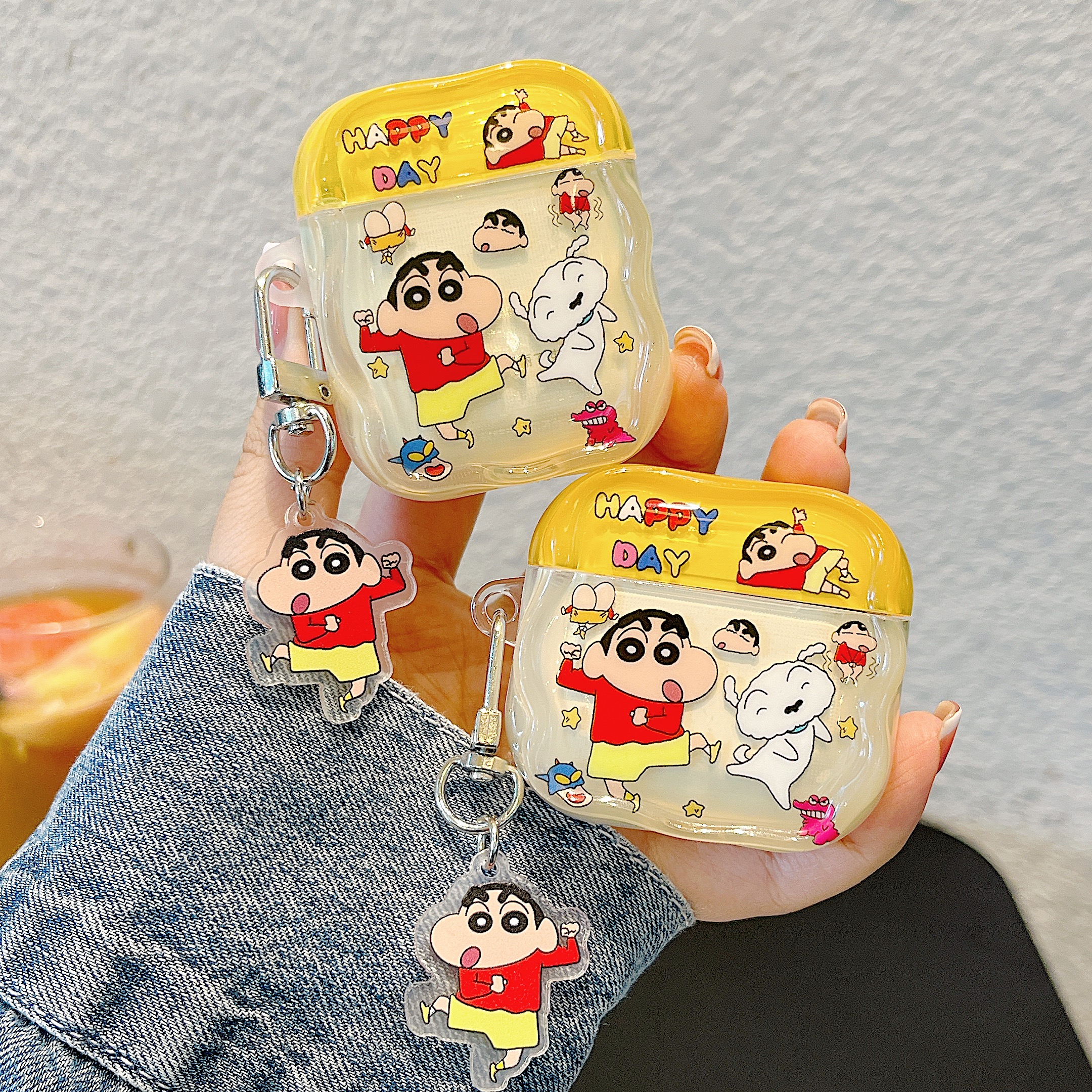 日系动漫卡通蜡笔小新苹果耳机壳