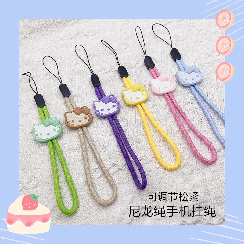 日韩国ins风卡通可爱凯蒂猫尼龙编织手机挂绳防摔手腕带吊绳防丢,3C数码配件,手机挂件/手机链,淘宝优惠券,粉丝福利购,淘宝优惠卷