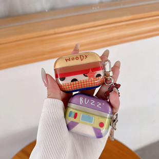 可爱卡通巴斯光年airpods4保护套airpod3适用苹果pro3耳机壳二代无线蓝牙1第三代aipods2代airpodpro牛仔胡迪