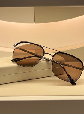 东海水晶时尚双梁高清茶色眼镜