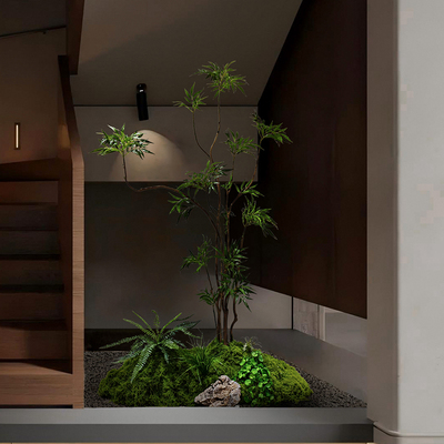 仿真绿植景观室内楼梯下植物造景