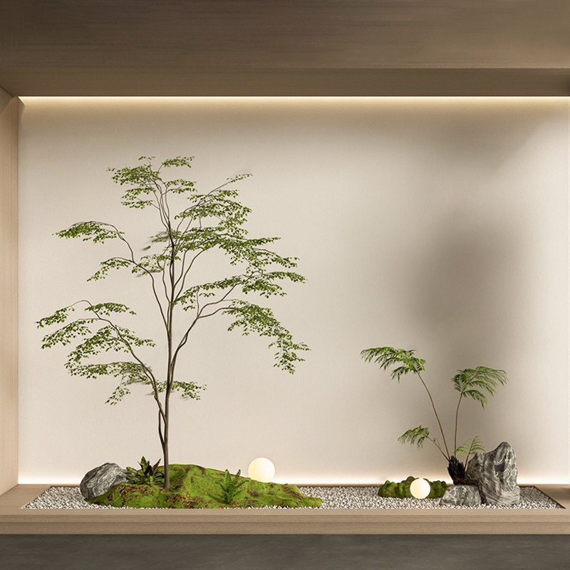 欧度空间仿真绿植大型榕树造景室内玄关角落楼梯假植物装饰盆栽