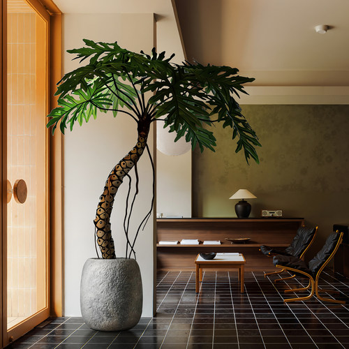 仿真绿植龙鳞春羽龟背植物