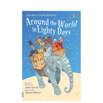 【预售】【Usborne分级阅读2】八十天环游世界 Around the World in Eighty Days 原版英文儿童分阶阅读