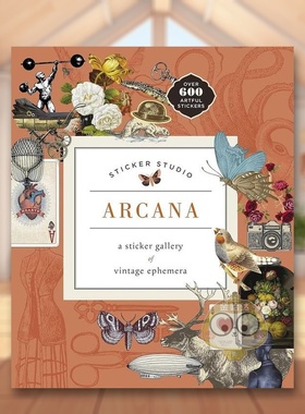 【预售】贴纸工作室Arcana600张复古贴纸英文贴纸书Sticker Studio: Arcana进口原版书Chloe Standish精装St. Martin's Press书籍
