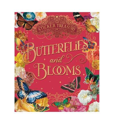 【预售】贴纸宝库：花朵和蝴蝶 The Sticker Treasury Of Beautiful Blooms And Butterflies 原版英文贴纸书