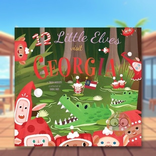 书6岁 预售 进口原版 9岁12 Visit 只小精灵拜访格鲁吉亚 Elves Georgia书 圣诞数数绘本英文儿童绘本节日庆典精装 Little 外版