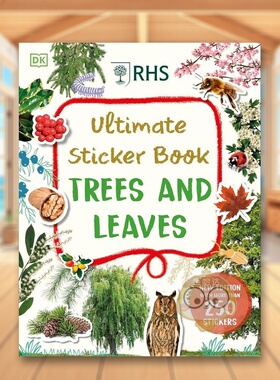 【预售】RHS 贴纸书：树与树叶英文儿童趣味进口原版外版书平装3-6周岁RHS Ultimate Sticker Book Trees and LeavesDKDK Childr书