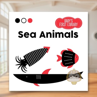 【预售】【蒙台梭利婴儿启智】海洋动物 【Baby Montessori】Sea Animals 原版英文儿童语言/概念启蒙进口书籍图书外版正版