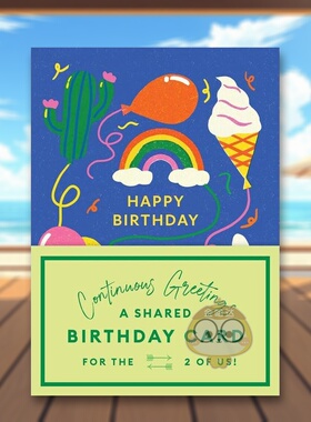 【预售】无价的时间胶囊：我们的生日贺卡书英文生活综合进口原版外版书平装14岁以上Continuous Greetings: A Shared Birthday书