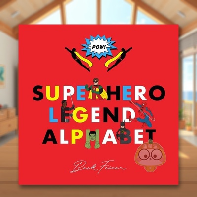 【预售】超级英雄传奇字母表：男性英文插画原画设定集进口原版外版书精装14岁以上Superhero Legends Alphabet: MenBeck Feiner书