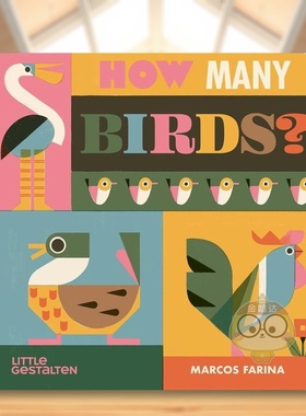 【现货】多少只鸟How Many Birds英文儿童自然拼读3-6岁纸板书Marcos Farina进口原版书Little Gestalten47462书籍图书外版正版