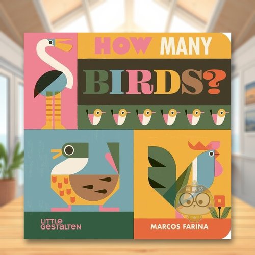 【现货】多少只鸟How Many Birds英文儿童自然拼读3-6岁纸板书Marcos Farina进口原版书Little Gestalten47462书籍图书外版正版