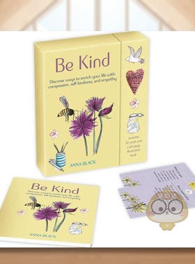 【现货】保持有爱52张卡牌和指导手册Be Kind英文文创卡牌Black平装Ryland Peters&Small进口原版书0650374书籍图书外版正版